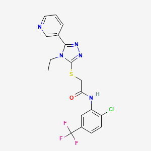 N-(2-Chloro-5-(trifluoromethyl)phenyl)-2-((4-ethyl-5-(pyridin-3-yl)-4H-1,2,4-triazol-3-yl)thio)acetamide - 