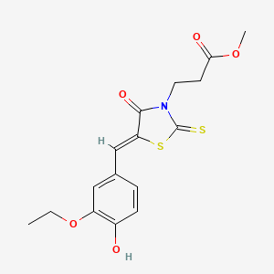 methyl 3-[(5Z)-5-(3-ethoxy-4-hydroxybenzylidene)-4-oxo-2-thioxo-1,3-thiazolidin-3-yl]propanoate - 