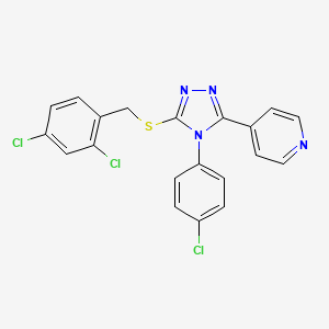 4-{4-(4-chlorophenyl)-5-[(2,4-dichlorobenzyl)sulfanyl]-4H-1,2,4-triazol-3-yl}pyridine - 