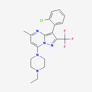 1-[3-(2-CHLOROPHENYL)-5-METHYL-2-(TRIFLUOROMETHYL)PYRAZOLO[1,5-A]PYRIMIDIN-7-YL]-4-ETHYLPIPERAZINE - 