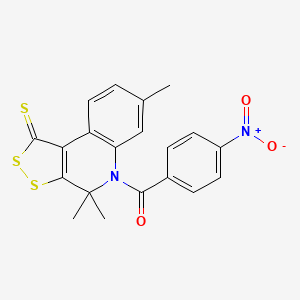 4,4,7-trimethyl-5-(4-nitrobenzoyl)-1H,4H,5H-[1,2]dithiolo[3,4-c]quinoline-1-thione - 