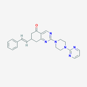 7-[(E)-2-phenyl-1-ethenyl]-2-[4-(2-pyrimidinyl)piperazino]-7,8-dihydro-5(6H)-quinazolinone - 