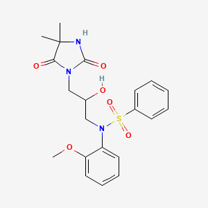 N-[3-(4,4-dimethyl-2,5-dioxoimidazolidin-1-yl)-2-hydroxypropyl]-N-(2-methoxyphenyl)benzenesulfonamide - 