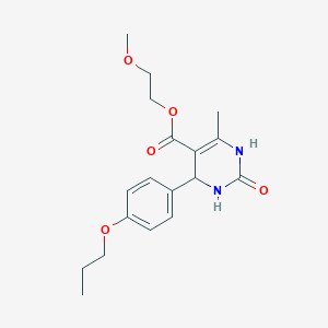 2-Methoxyethyl 6-methyl-2-oxo-4-(4-propoxyphenyl)-1,2,3,4-tetrahydropyrimidine-5-carboxylate - 