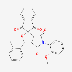 5-(2-methoxyphenyl)-3-(2-methylphenyl)-3a,6a-dihydrospiro[furo[3,4-c]pyrrole-1,2'-indene]-1',3',4,6(3H,5H)-tetrone - 