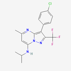 3-(4-chlorophenyl)-5-methyl-N-(propan-2-yl)-2-(trifluoromethyl)pyrazolo[1,5-a]pyrimidin-7-amine - 