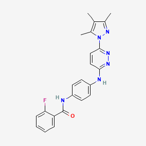 2-fluoro-N-(4-{[6-(3,4,5-trimethyl-1H-pyrazol-1-yl)pyridazin-3-yl]amino}phenyl)benzamide - 
