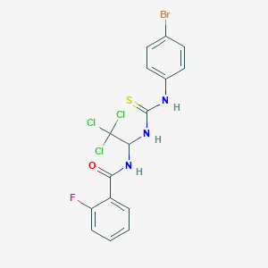 N-(1-{[(4-bromoanilino)carbothioyl]amino}-2,2,2-trichloroethyl)-2-fluorobenzamide - 6131-12-0