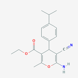 ethyl 6-amino-5-cyano-2-methyl-4-[4-(propan-2-yl)phenyl]-4H-pyran-3-carboxylate - 