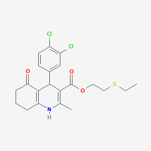 2-(Ethylsulfanyl)ethyl 4-(3,4-dichlorophenyl)-2-methyl-5-oxo-1,4,5,6,7,8-hexahydroquinoline-3-carboxylate - 