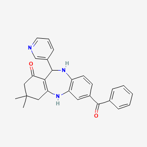 3,3-dimethyl-7-(phenylcarbonyl)-11-(pyridin-3-yl)-2,3,4,5,10,11-hexahydro-1H-dibenzo[b,e][1,4]diazepin-1-one - 