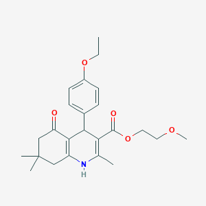 2-Methoxyethyl 4-(4-ethoxyphenyl)-2,7,7-trimethyl-5-oxo-1,4,6,8-tetrahydroquinoline-3-carboxylate - 6046-15-7