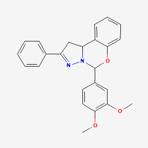 5-(3,4-dimethoxyphenyl)-2-phenyl-1,10b-dihydropyrazolo[1,5-c][1,3]benzoxazine - 