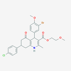 2-Methoxyethyl 4-(3-bromo-4-methoxyphenyl)-7-(4-chlorophenyl)-2-methyl-5-oxo-1,4,5,6,7,8-hexahydroquinoline-3-carboxylate - 5715-61-7