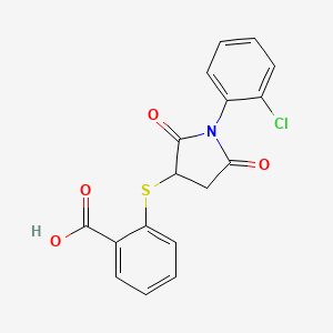 2-{[1-(2-Chlorophenyl)-2,5-dioxopyrrolidin-3-yl]sulfanyl}benzoic acid - 