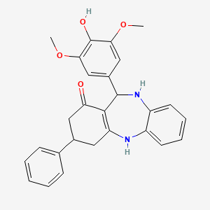 11-(4-hydroxy-3,5-dimethoxyphenyl)-3-phenyl-2,3,4,5,10,11-hexahydro-1H-dibenzo[b,e][1,4]diazepin-1-one - 
