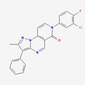 7-(3-chloro-4-fluorophenyl)-2-methyl-3-phenylpyrazolo[1,5-a]pyrido[3,4-e]pyrimidin-6(7H)-one - 