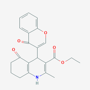 ethyl 2-methyl-5-oxo-4-(4-oxo-4H-chromen-3-yl)-1,4,5,6,7,8-hexahydroquinoline-3-carboxylate - 