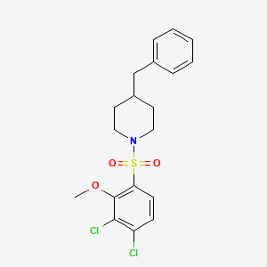 4-Benzyl-1-(3,4-dichloro-2-methoxybenzenesulfonyl)piperidine - 