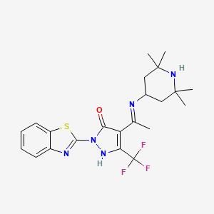 (4Z)-2-(1,3-benzothiazol-2-yl)-4-{1-[(2,2,6,6-tetramethylpiperidin-4-yl)amino]ethylidene}-5-(trifluoromethyl)-2,4-dihydro-3H-pyrazol-3-one - 