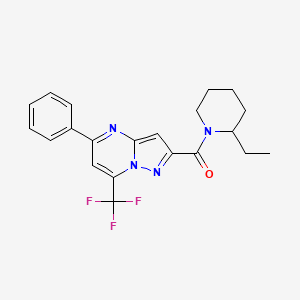 2-[(2-ethyl-1-piperidinyl)carbonyl]-5-phenyl-7-(trifluoromethyl)pyrazolo[1,5-a]pyrimidine - 