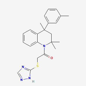 2-(4H-1,2,4-triazol-3-ylsulfanyl)-1-[2,2,4-trimethyl-4-(3-methylphenyl)-3,4-dihydroquinolin-1(2H)-yl]ethanone - 