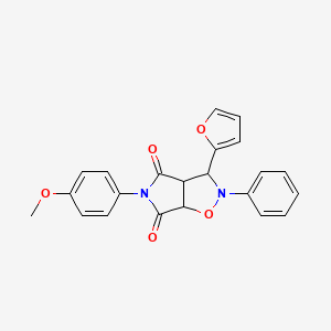 3-(furan-2-yl)-5-(4-methoxyphenyl)-2-phenyl-hexahydro-2H-pyrrolo[3,4-d][1,2]oxazole-4,6-dione - 5747-78-4