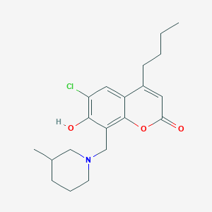 4-butyl-6-chloro-7-hydroxy-8-[(3-methylpiperidin-1-yl)methyl]-2H-chromen-2-one - 