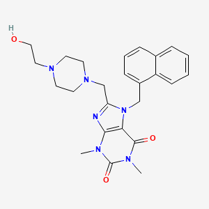 8-{[4-(2-hydroxyethyl)-1-piperazinyl]methyl}-1,3-dimethyl-7-(1-naphthylmethyl)-3,7-dihydro-1H-purine-2,6-dione - 