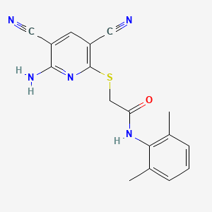 2-[(6-amino-3,5-dicyanopyridin-2-yl)sulfanyl]-N-(2,6-dimethylphenyl)acetamide - 