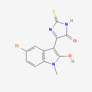(3Z)-5-bromo-1-methyl-3-(5-oxo-2-thioxoimidazolidin-4-ylidene)-1,3-dihydro-2H-indol-2-one - 
