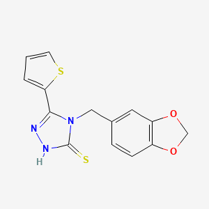 4-(1,3-benzodioxol-5-ylmethyl)-5-(thiophen-2-yl)-2,4-dihydro-3H-1,2,4-triazole-3-thione - 
