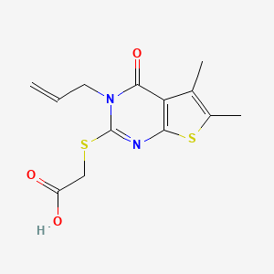 2-((3-Allyl-5,6-dimethyl-4-oxo-3,4-dihydrothieno[2,3-d]pyrimidin-2-yl)thio)acetic acid - 