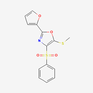 4-(Benzenesulfonyl)-2-(furan-2-YL)-5-(methylsulfanyl)-1,3-oxazole - 