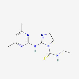 2-[(4,6-dimethylpyrimidin-2-yl)amino]-N-ethyl-4,5-dihydro-1H-imidazole-1-carbothioamide - 