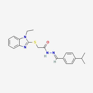 2-[(1-ethyl-1H-benzimidazol-2-yl)sulfanyl]-N'-{(E)-[4-(propan-2-yl)phenyl]methylidene}acetohydrazide - 