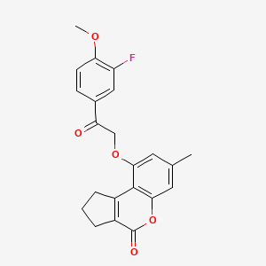 9-[2-(3-fluoro-4-methoxyphenyl)-2-oxoethoxy]-7-methyl-2,3-dihydrocyclopenta[c]chromen-4(1H)-one - 
