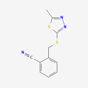 2-(((5-Methyl-1,3,4-thiadiazol-2-yl)thio)methyl)benzonitrile - 