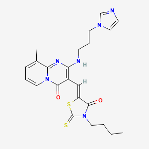3-[(Z)-(3-butyl-4-oxo-2-thioxo-1,3-thiazolidin-5-ylidene)methyl]-2-{[3-(1H-imidazol-1-yl)propyl]amino}-9-methyl-4H-pyrido[1,2-a]pyrimidin-4-one - 