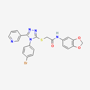 N-(1,3-benzodioxol-5-yl)-2-[[4-(4-bromophenyl)-5-pyridin-3-yl-1,2,4-triazol-3-yl]sulfanyl]acetamide - 477330-17-9