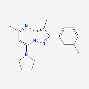 1-[3,5-Dimethyl-2-(3-methylphenyl)pyrazolo[1,5-a]pyrimidin-7-yl]pyrrolidine - 