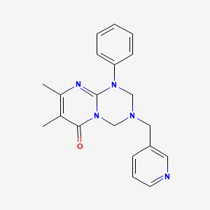 7,8-dimethyl-1-phenyl-3-(3-pyridylmethyl)-1,2,3,4-tetrahydro-6H-pyrimido[1,2-a][1,3,5]triazin-6-one - 