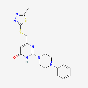 6-{[(5-methyl-1,3,4-thiadiazol-2-yl)sulfanyl]methyl}-2-(4-phenylpiperazin-1-yl)pyrimidin-4(3H)-one - 