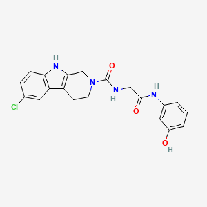 6-chloro-N-{2-[(3-hydroxyphenyl)amino]-2-oxoethyl}-1,3,4,9-tetrahydro-2H-beta-carboline-2-carboxamide - 