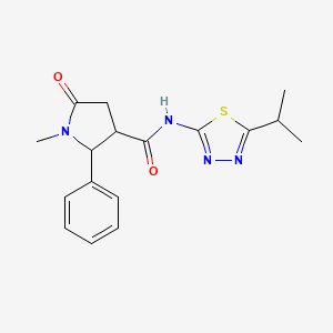 1-methyl-5-oxo-2-phenyl-N-[(2E)-5-(propan-2-yl)-1,3,4-thiadiazol-2(3H)-ylidene]pyrrolidine-3-carboxamide - 