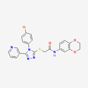 2-{[4-(4-bromophenyl)-5-(pyridin-3-yl)-4H-1,2,4-triazol-3-yl]sulfanyl}-N-(2,3-dihydro-1,4-benzodioxin-6-yl)acetamide - 477329-24-1