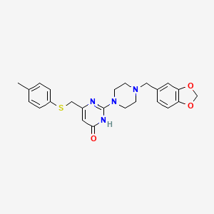 2-{4-[(2H-1,3-BENZODIOXOL-5-YL)METHYL]PIPERAZIN-1-YL}-6-{[(4-METHYLPHENYL)SULFANYL]METHYL}-3,4-DIHYDROPYRIMIDIN-4-ONE - 