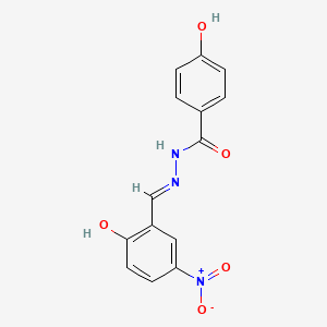 4-hydroxy-N'-[(E)-(2-hydroxy-5-nitrophenyl)methylidene]benzohydrazide - 