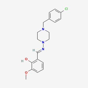 2-({[4-(4-chlorobenzyl)-1-piperazinyl]imino}methyl)-6-methoxyphenol - 