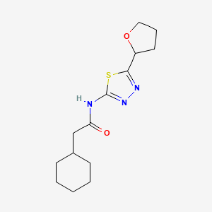 2-cyclohexyl-N-[(2E)-5-(tetrahydrofuran-2-yl)-1,3,4-thiadiazol-2(3H)-ylidene]acetamide - 